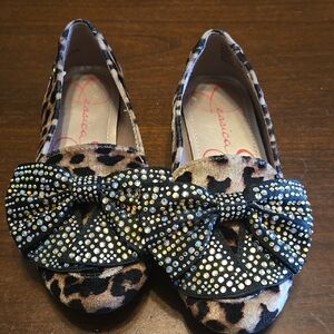 Jessica Simpson Leopard Print Bow Flats
